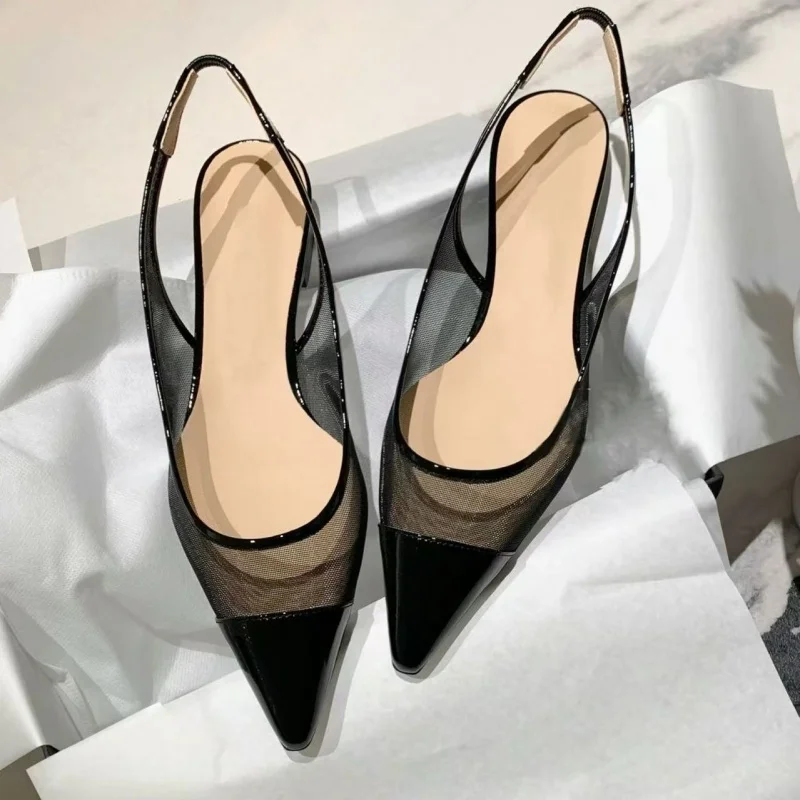 

Модные брендовые дизайнерские женские сетчатые дышащие пикантные сандалии на высоком каблуке с острым носком, женская элегантная женская обувь на мелком каблуке для свадебной вечеринки