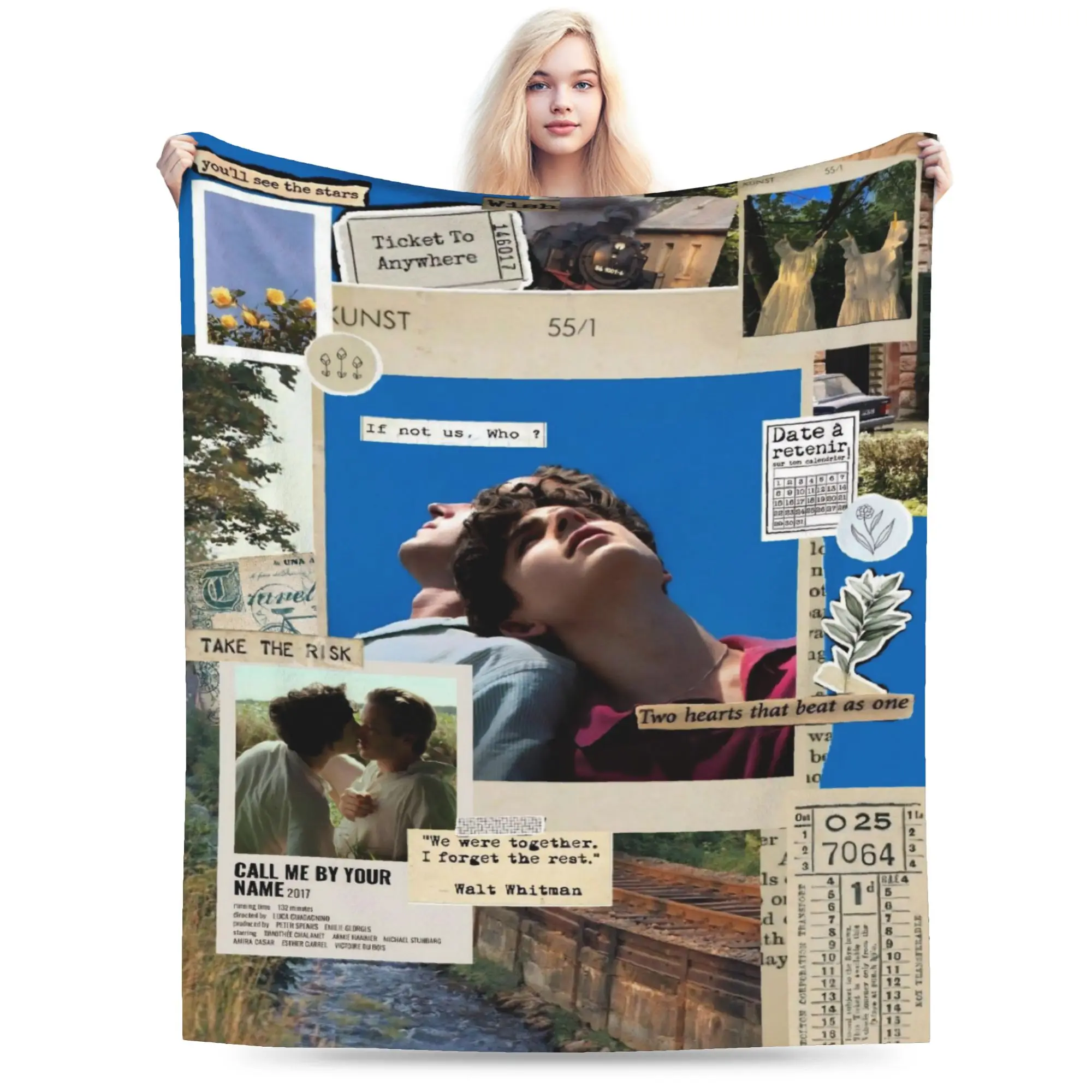 Call Me by Your Name Print Blanket For Men Women Super Soft Warm  Throw Blankets for Sofa 50x60 Inches Multiple Sizes