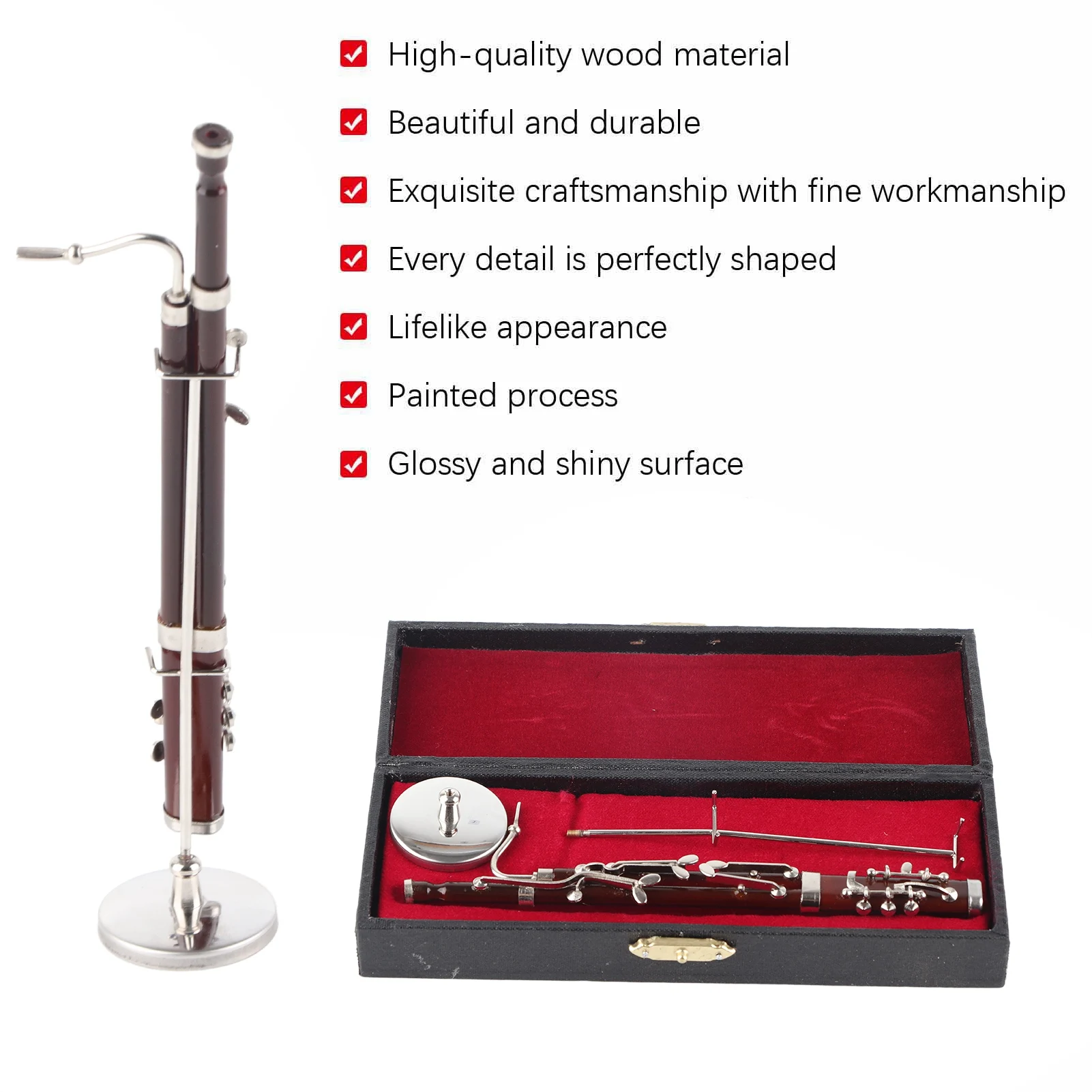 Basson Ornaments Miniature Decoration Mini Musical Instrument Model Gift Craft 17cm