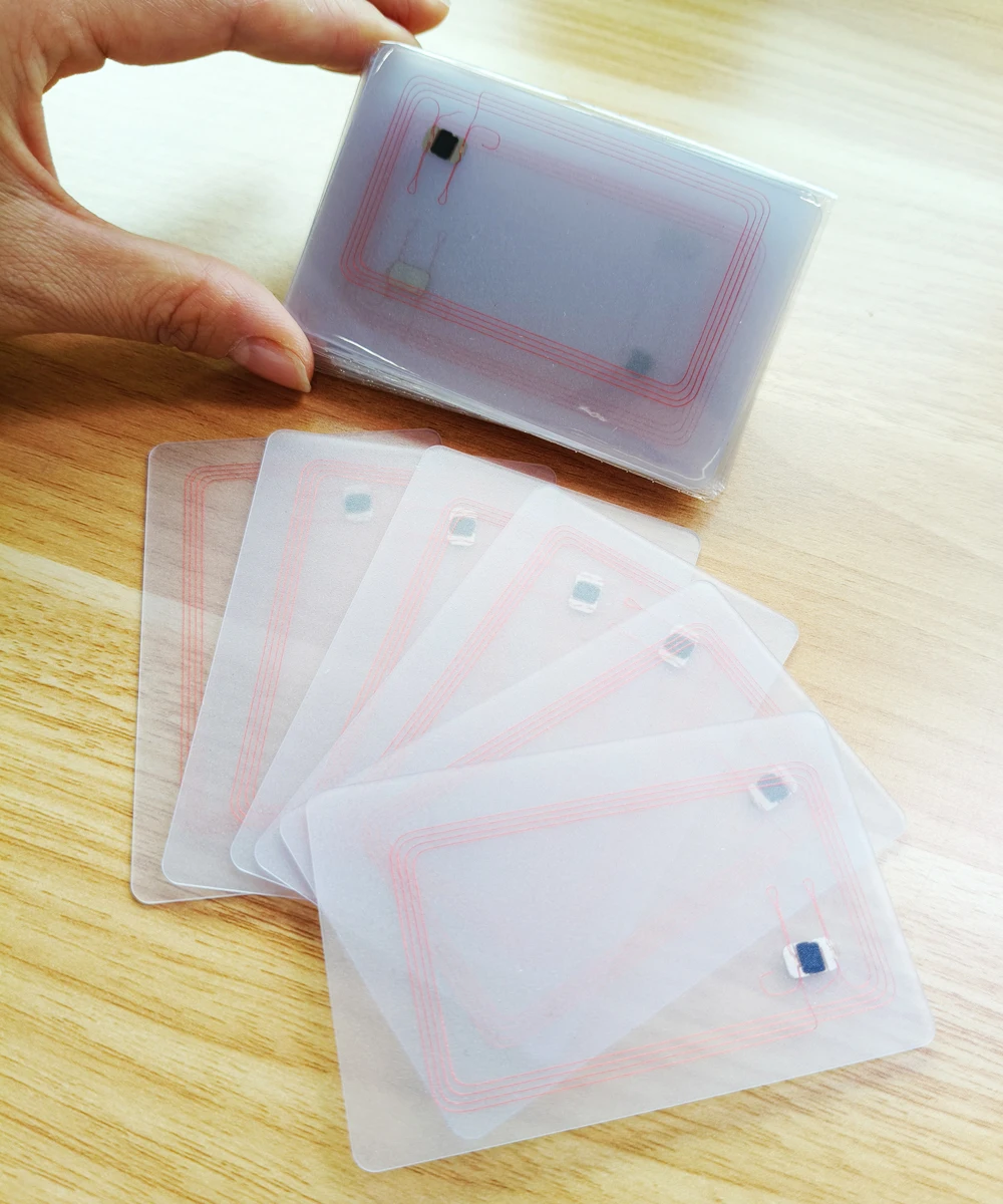 

5 PCS 216chip 13.56MHZ NFC Blank Access Control Card Transparent PVC Door Cards