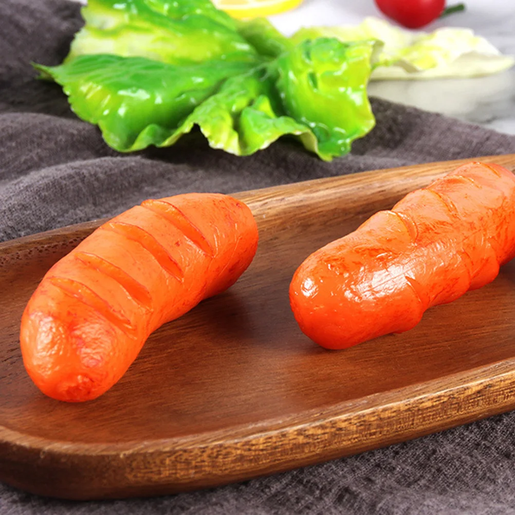 3pcs Fake Roasted Sausage Realistic Pvc Food Prop For Bakery Restaurant Display Decor Simulation Hot Dog Artificial Food