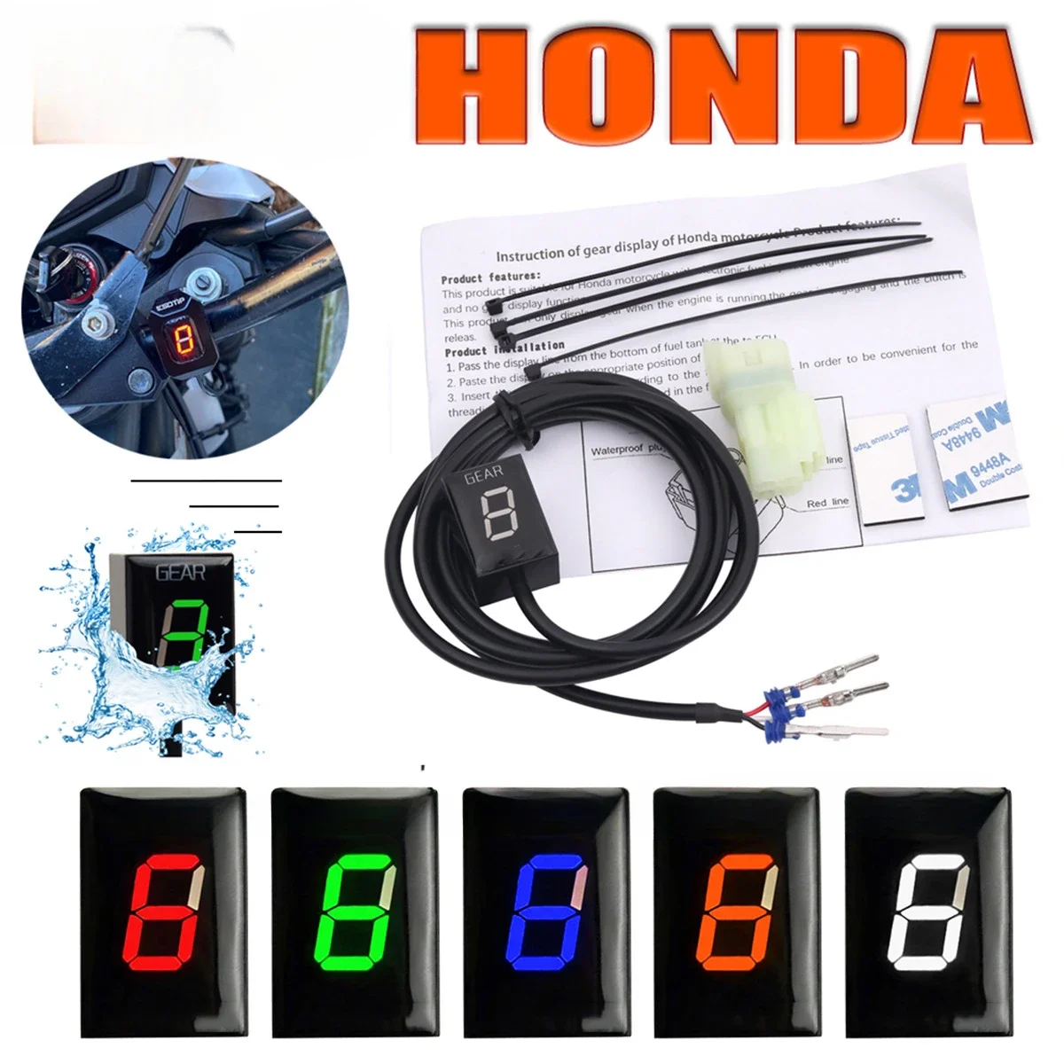 Suitable for Honda Motorcycle LED Gear Display LCD Digital Gear Display CBR1000RR