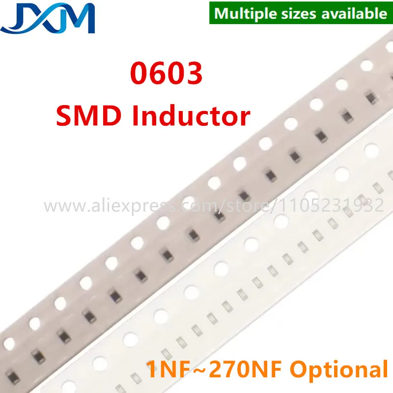 50pcs/lot SMD Inductor 0603 1NH~270NH 1.5 3.3 4.7 6.8 10 18 22nH 27 33nF 39 47 56 68 82 100 120 150 180 220nH SMT Chip Inductors