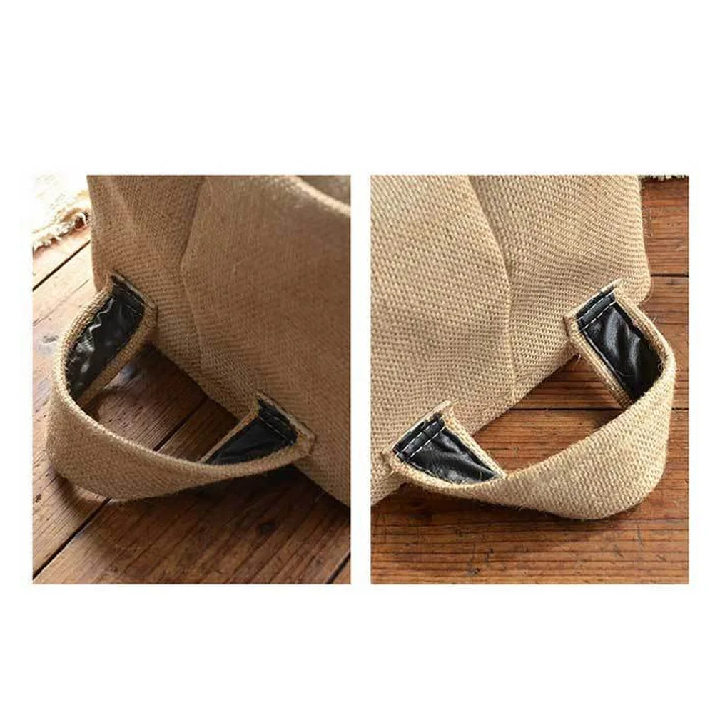 

2Pcs Jute Storage Basket Handled Portable Organizer Desktop Sundries Storage Container for Home Office Sundries Organizer