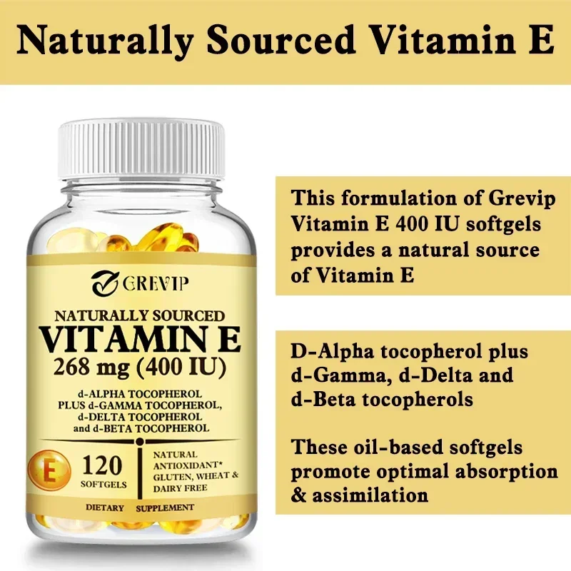 Vitamin E - Skin and Liver Health, Improves Blood Circulation, Protects Cells From Oxidative Stress