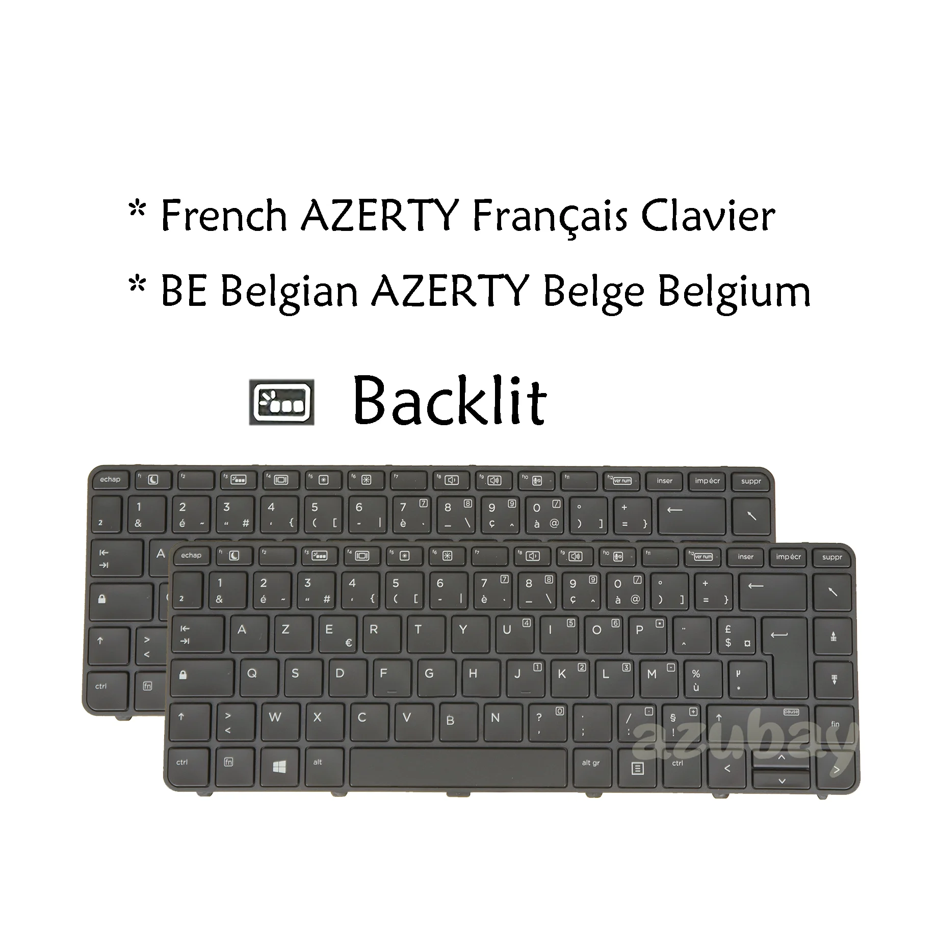 Belgian / French AZERTY Backlit Keyboard For HP Probook 430 G3 G4, 440 G3 G4, 446 G3 V151546BK1 SN6145BL Laptop