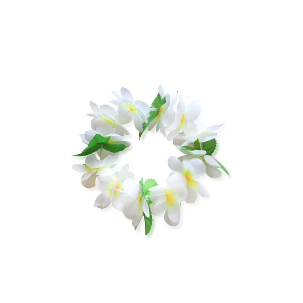 

4Pcs Flower Wreath Set Handmade Artificial Blooms Headband Necklace Bracelet for Tropical Party Festival Costume Summer Event