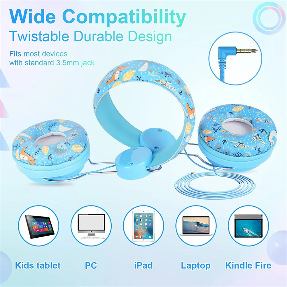 3,5mm Dinosaurier Verdrahtete Kopfhörer Cute Unicorn Verdrahtete Kopfhörer Mit Mic Gaming Tier Headset Audio Jack Für Kinder Kinder Stirnband