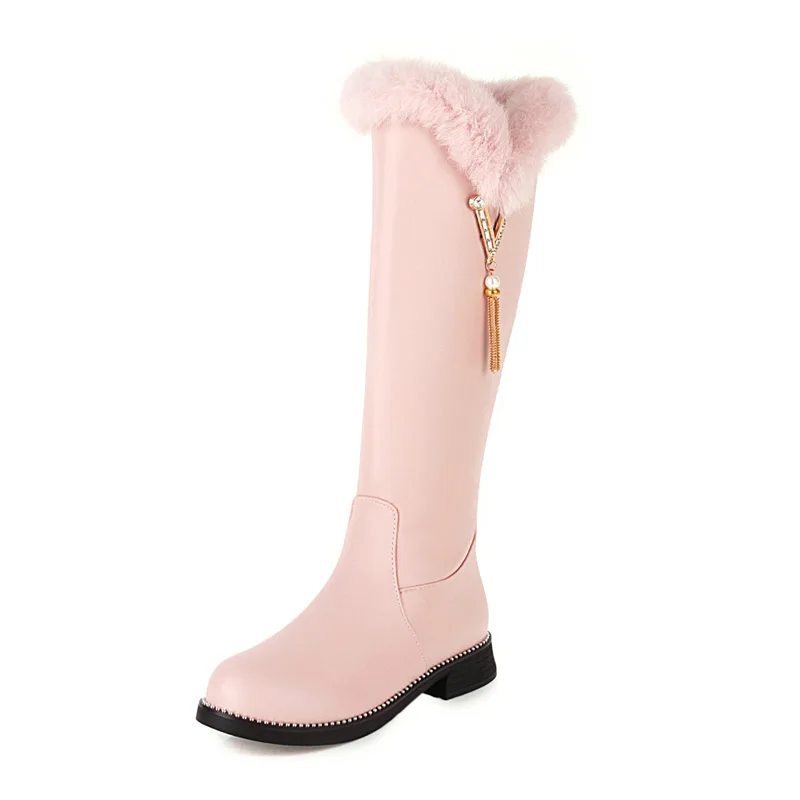 

Зимние сапоги для девочек, детская обувь принцессы, зимние детские школьные сапоги для малышей, модные сапоги до колена для пешего туризма, детские розовые, белые