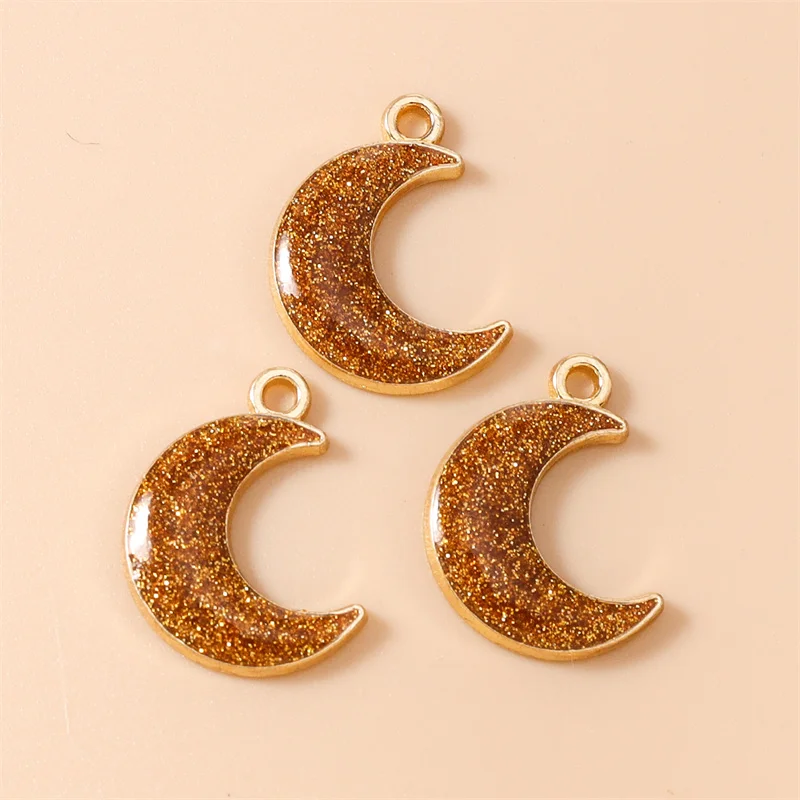 Leslie 10 Stück/Set Emaille-Mond-Stern-Regenbogen-Anhänger für Niedliche Ohrringe, Armbänder, Halsketten, Anhänger, DIY-Schmuckherstellungszubehör – Detail 19