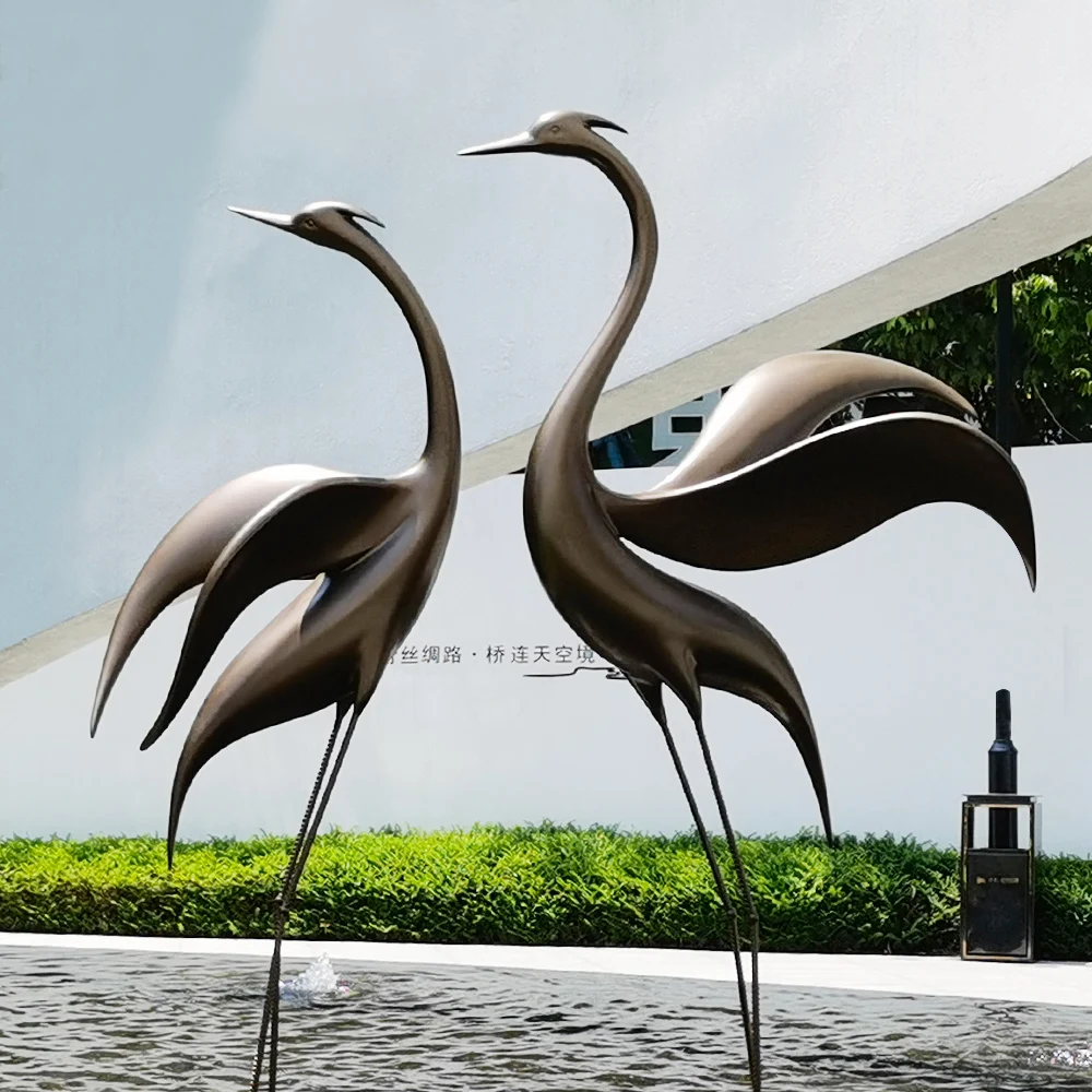 YY Crane Sculptured Ornaments Villa Courtyard Pool Landscape Red-Crowned Crane Garden Landscape