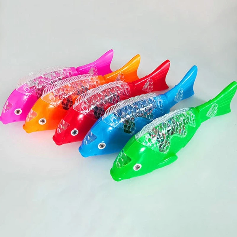 Glow Swing Fish LED Elektrische vis voor peutermeisjes Jongens voor met muziek LED-knipperlicht Outdoor Festival Vlooienmarkt Su