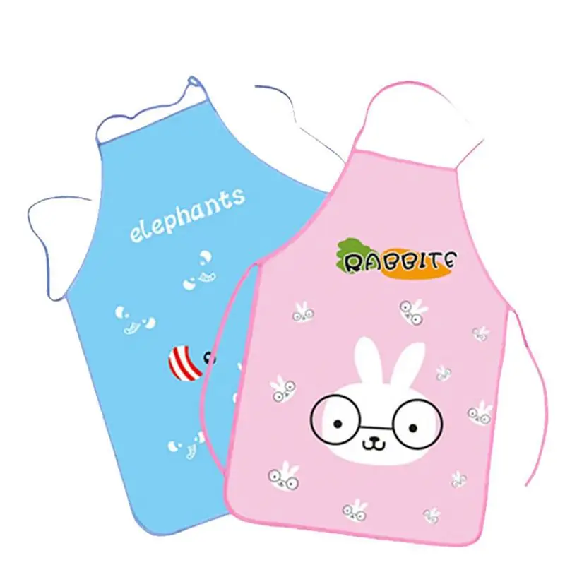 Cute Cartoon Kitchen Apron For Men Women Home Cleaning Tools Pink White Waterproof Apron Adjustable Patterned Cooking Apron