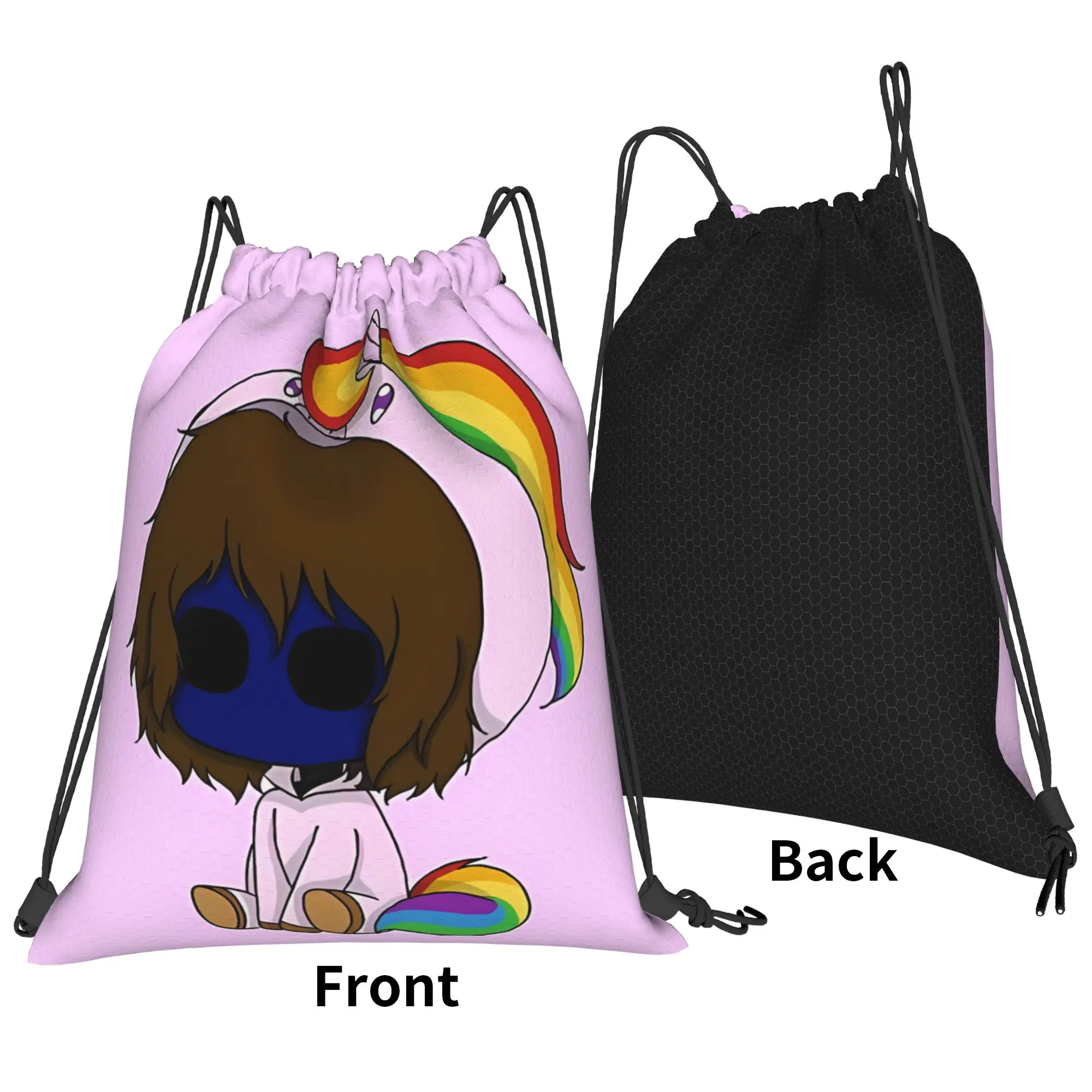 Unicorn Eyeless Jack CCreepypasta Portable Sports Riding Gym Drawstring Vintage Horror Storage Backpacks