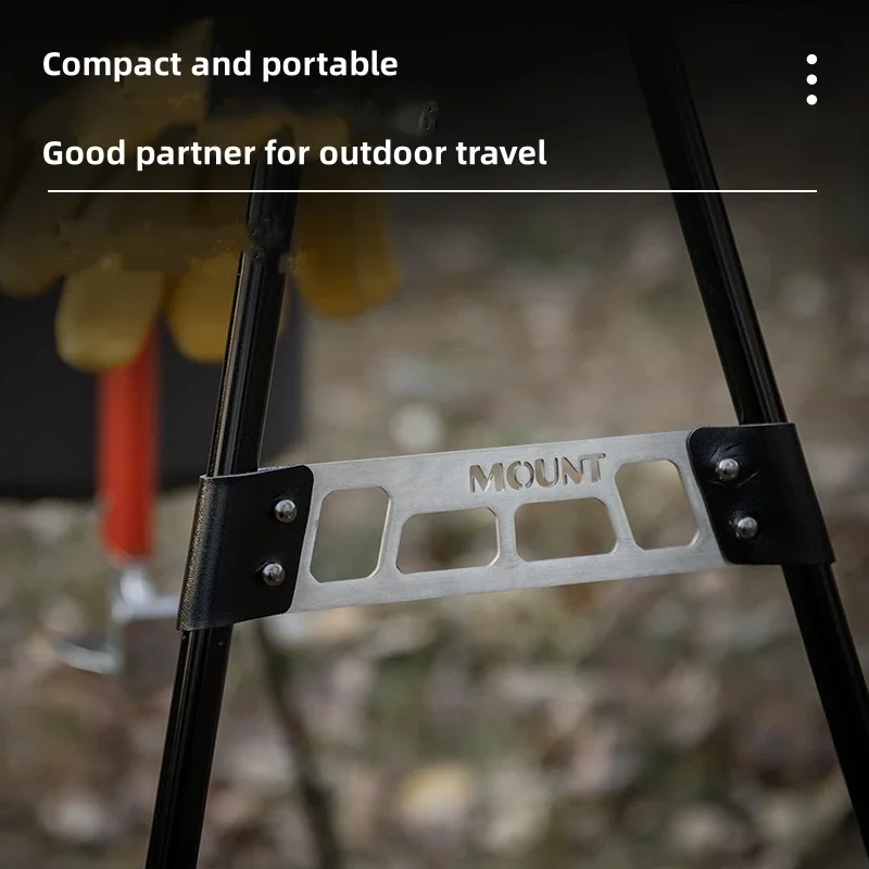 Camping Tripod Side Buckles Portable Expansion Hanging Rack Stainless Steel Quick Installation for Outdoor Travel BBQ