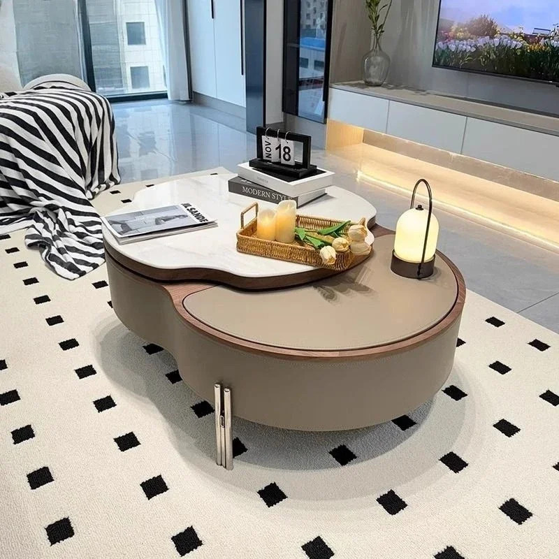 

Роскошный журнальный столик 2025, новый журнальный столик для маленькой квартиры, итальянская гостиная, овальный современный простой бытовой журнальный столик