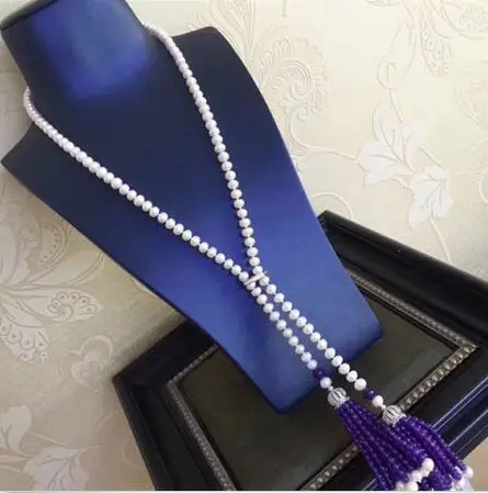 

jewelry new style 8 mm south sea long white pearl necklace Christmas gift