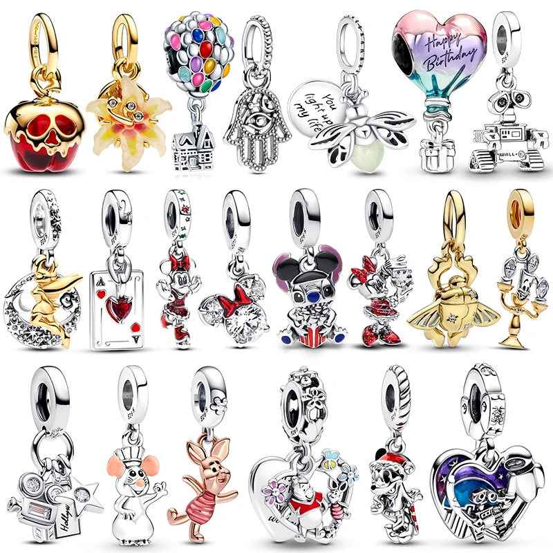 Breloques en argent 925 Disney, perles pendantes, adaptées aux bracelets et colliers de 3mm, pour femmes, fabrication de bijoux de luxe, cadeaux raffinés, offre spéciale
