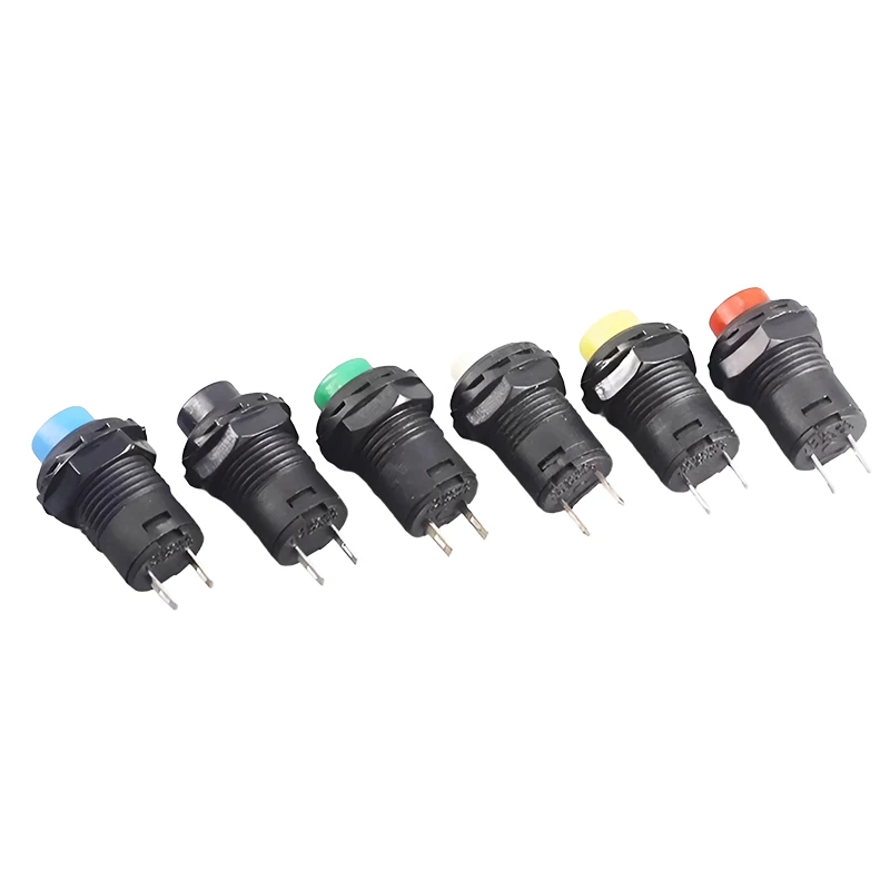 10PCS DS-428 12mm Self Locking (Holding) Momentary Thread Power Button Switch 3A/125VAC 1.5A/250VAC 2-Pin Multiple Colors On-Off
