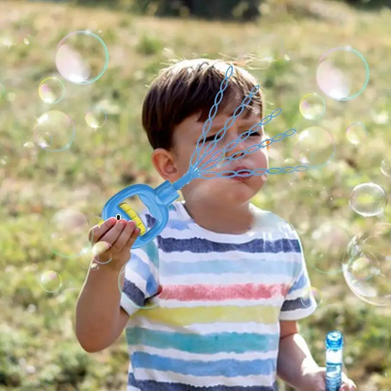 Bubble Wand For Kids 32 Holes Children's Bubble Wand Toy Smiling Face Design Bubble Blowing Toy With 10 Bubble Liquid Refills