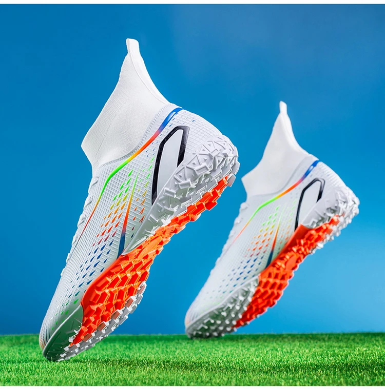 Fußballschuhe Herren X2308 Weiß TF/FG Original Professionelle Jugend Anti-Rutsch Indoor Fast Soccer Outdoor Training Fußball Sneaker – Detail 13