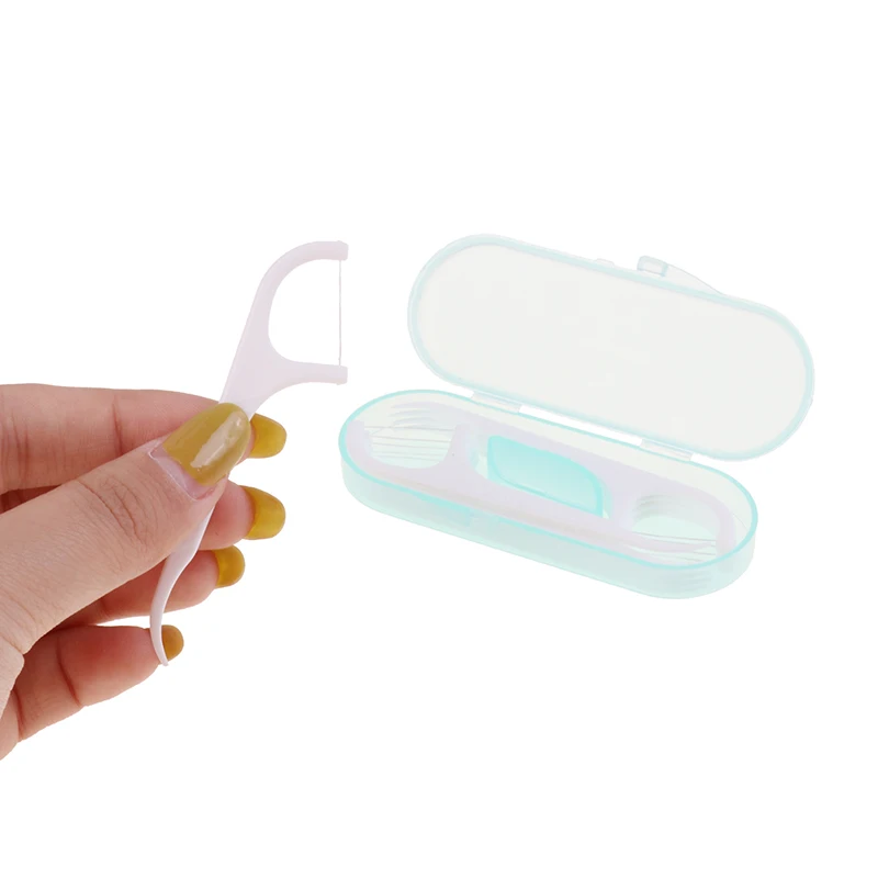 10pcs Portable Box Dental Floss Sticks Disposable Toothpicks Interdental Brush Floss Deep Teeth Cleaning Dental Floss For Teavel