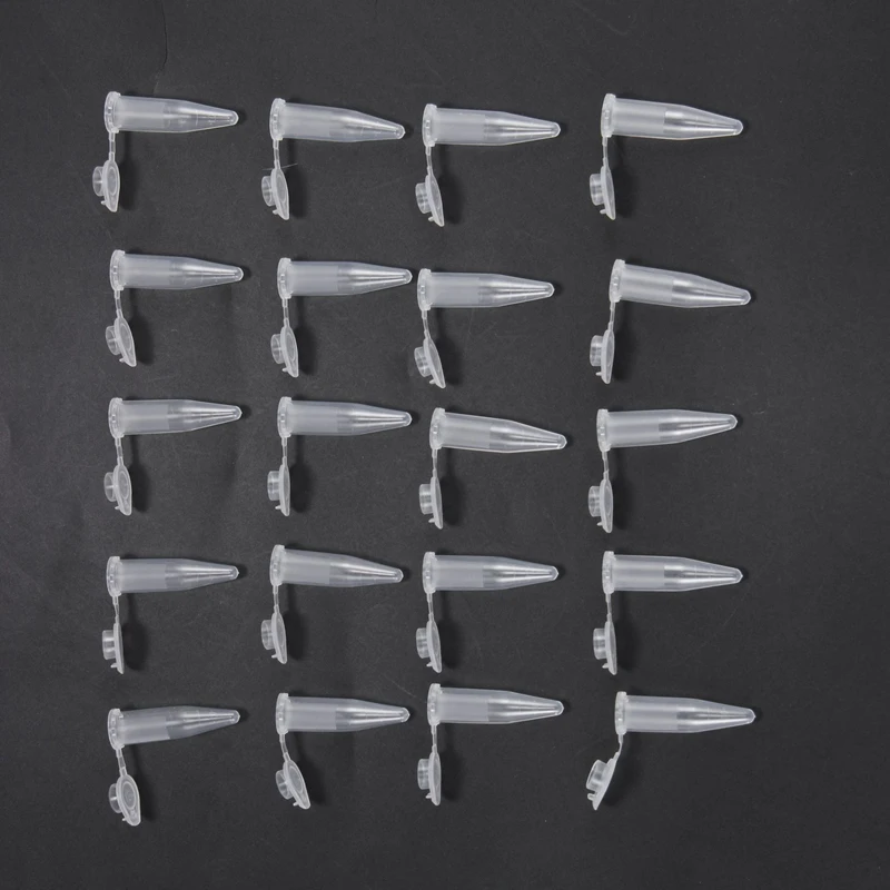 800 قطعة 1.5 مللي مختبر أنبوب اختبار بلاستيكي صغير قارورة الطرد المركزي غطاء المفاجئة 42X11mm واضح