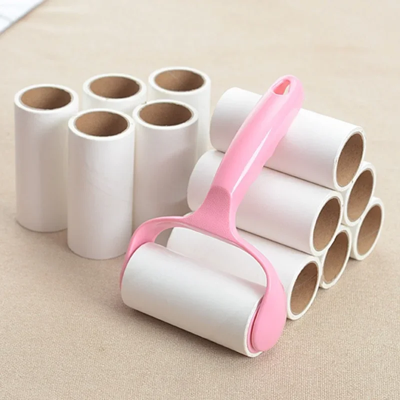 Reusable Tearable Roll Paper Sticky Roller Dust Wiper Pet Hair Clothes Carpet Tousle Remover Replaceable Hair Cleaning Brush