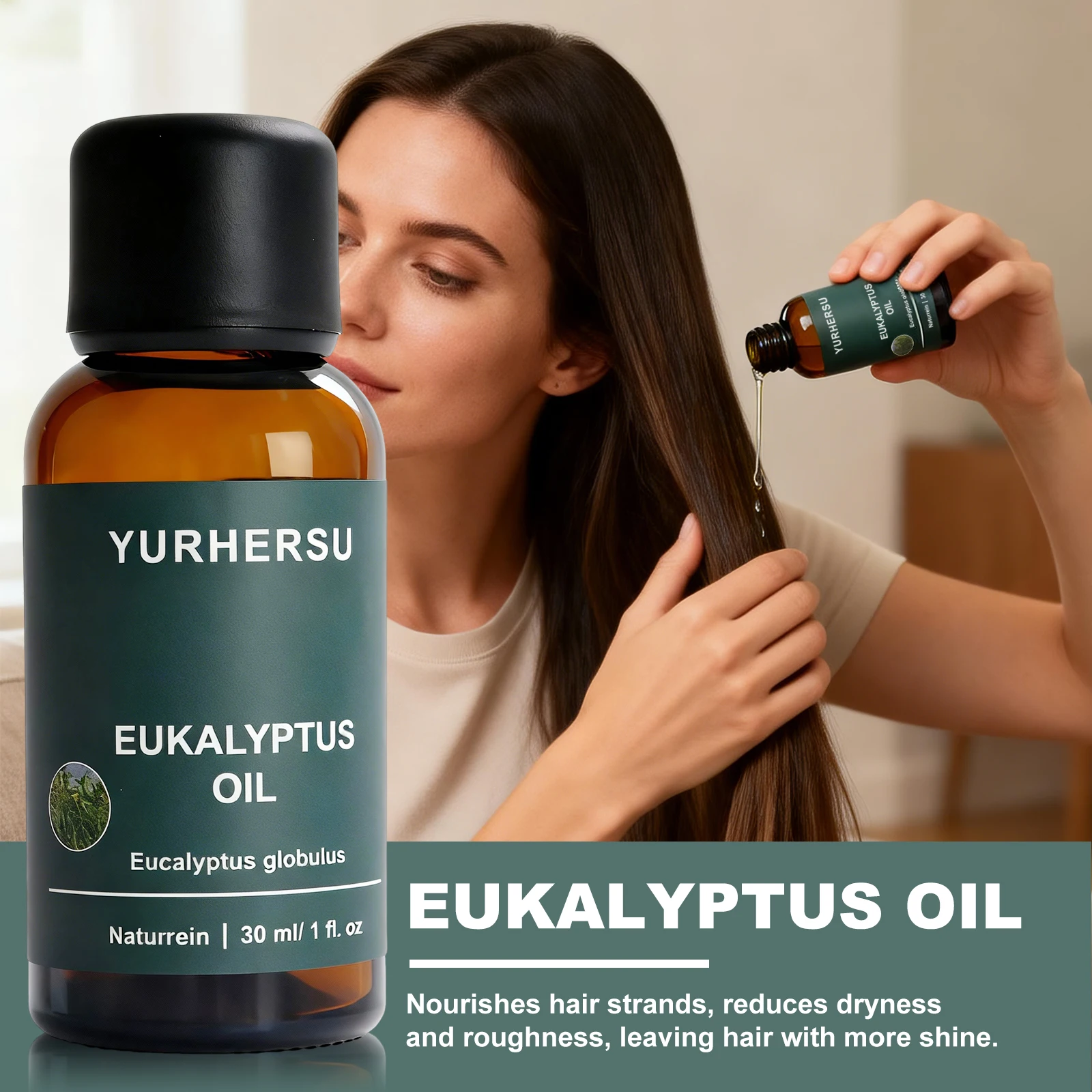 100% Pure Natural Eucalyptus Oil for Diffuser, Relaxation, Cold Relief, Skin & Hair Care, 30ml Bottle image 5