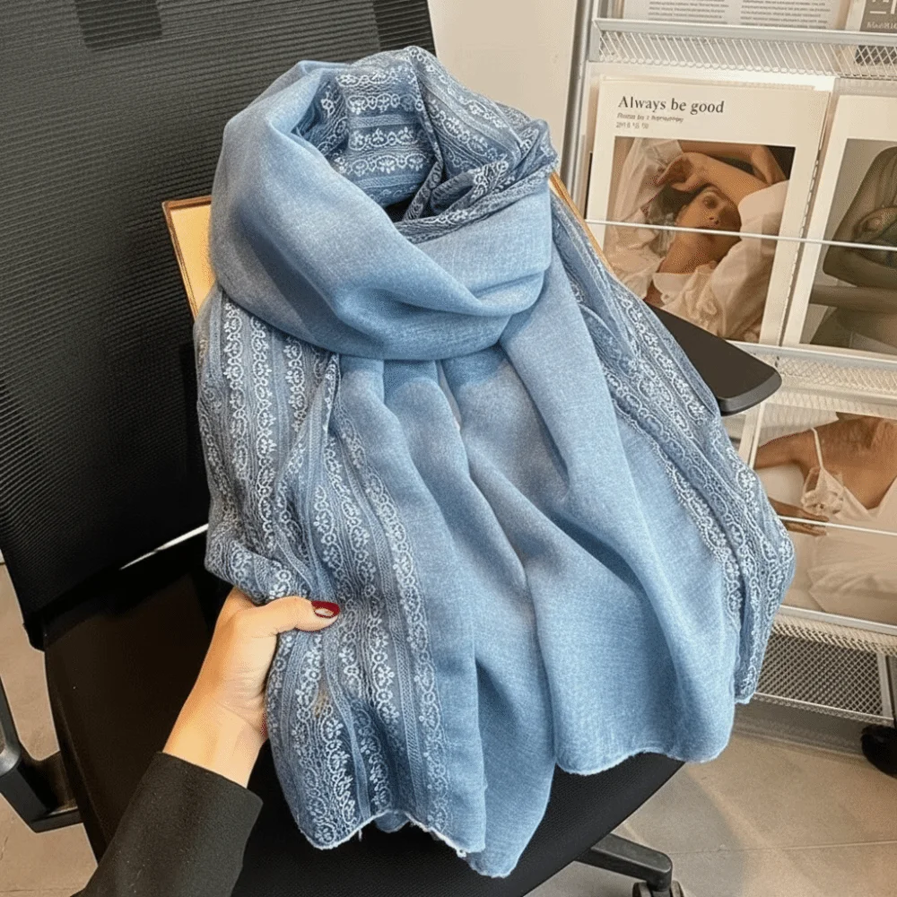 

Versatile Linen Scarf Thin Elegant Cotton Scarf Sun Protection Breathable Shoulder Wrap Summer Spring Autumn for Women