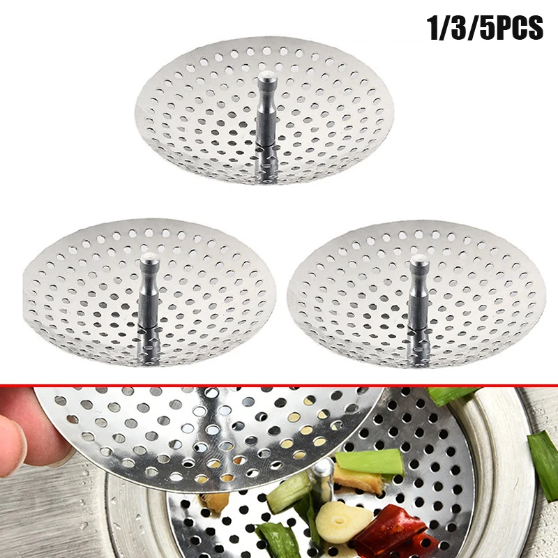 

Kitchen Sink Strainer Stopper Stainless Steel Replacement Drain Filter Bathtub Hair Catcher Waste Hole Trap Bathroom Accessories