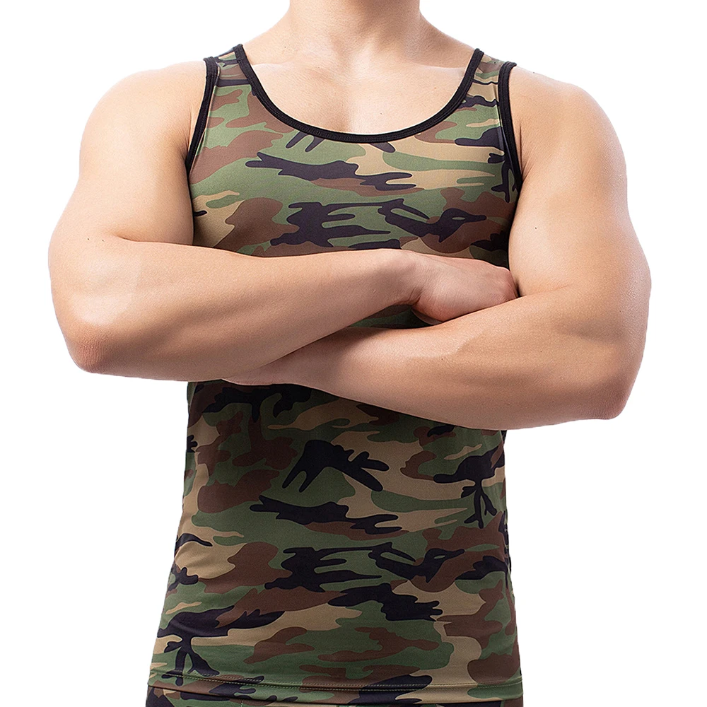 Camouflage Men Tank Top Undershirt Man Sleeveless Shirt Vest Fitness Gym Clothing Mens Tank Top Singlet Bodybuilding Muscle Vest