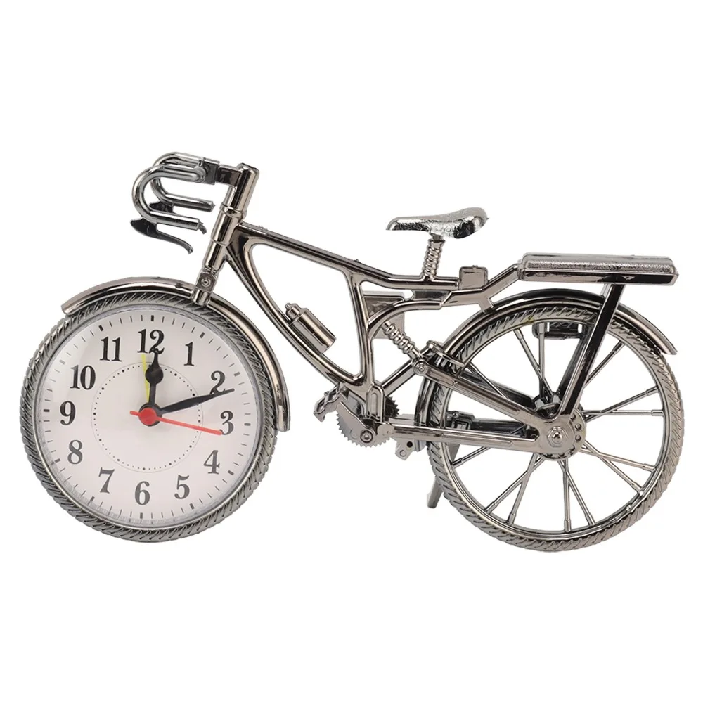 Black Bike Alarm Clock Alarm Function Decorative Ornament Table Alarm Clock Silent Movement Clockface Random Delivery