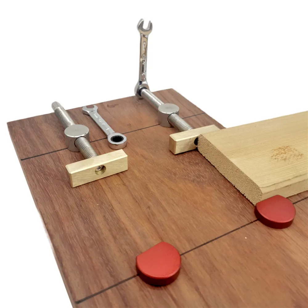 Holzbearbeitung, verstellbarer Anschlag, Werkbank, Desktop-Clip, schnell fixierte Bankschraubenklemmen für 3/4 Zoll Hundelöcher (19 mm