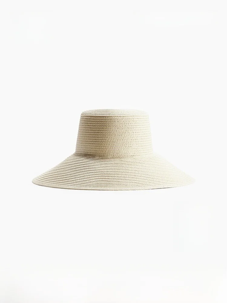 

Summer New Ladies Slant Straw Hat 1215222 H&M Brand Universal Hat for Women in Summer Season Other Material