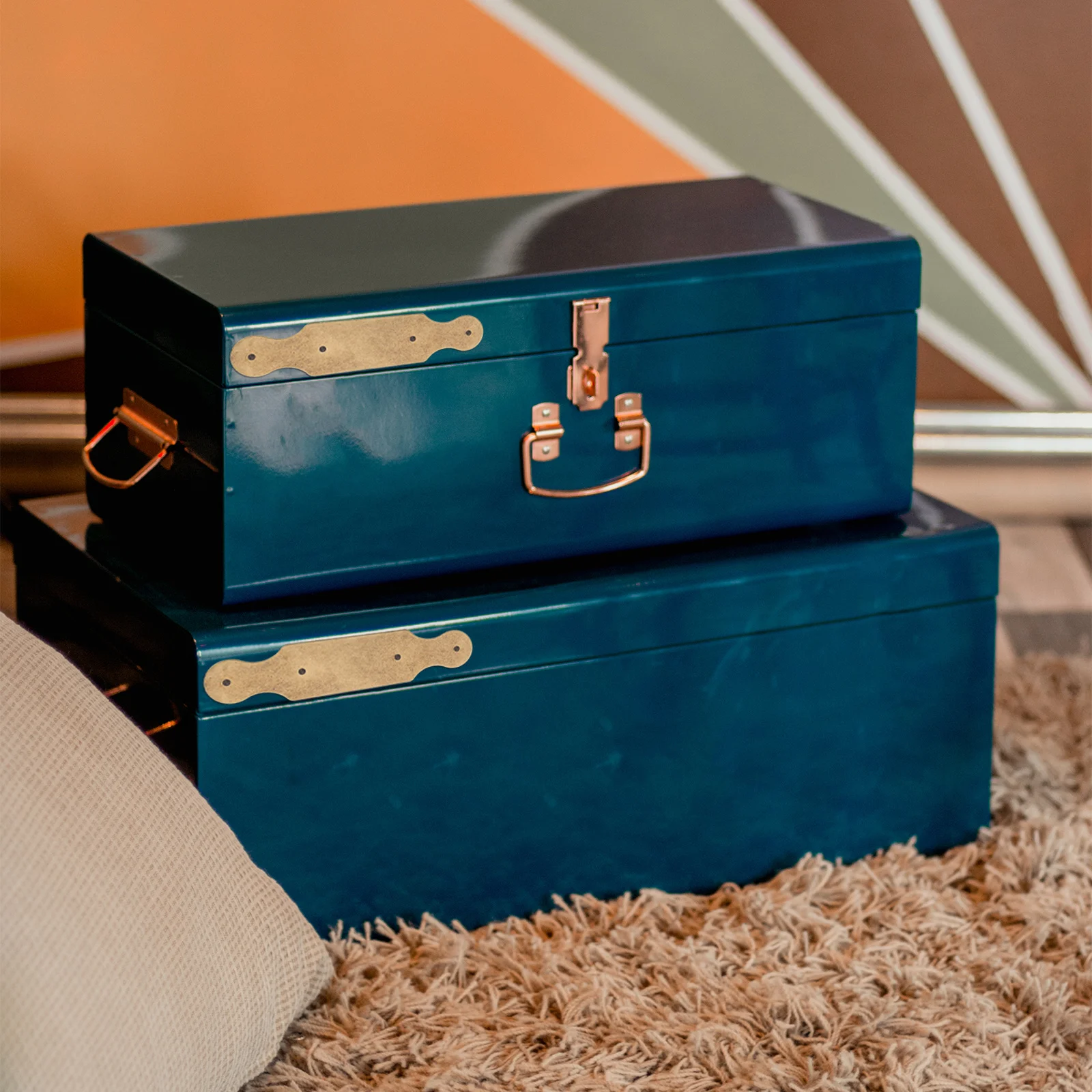 

4Pcs Copper Box Corner Protectors Vintage Wooden Jewelry Box Protective Guards Decorative Edges Covers Corner Protectors