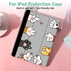 Cute Cat Case For iPad 9th/ 8th/ 7th Generation 10.2 inch Case,For MiNi 4/5/6 Cover,with Pencil Holder,Auto Wake/Sleep Cover