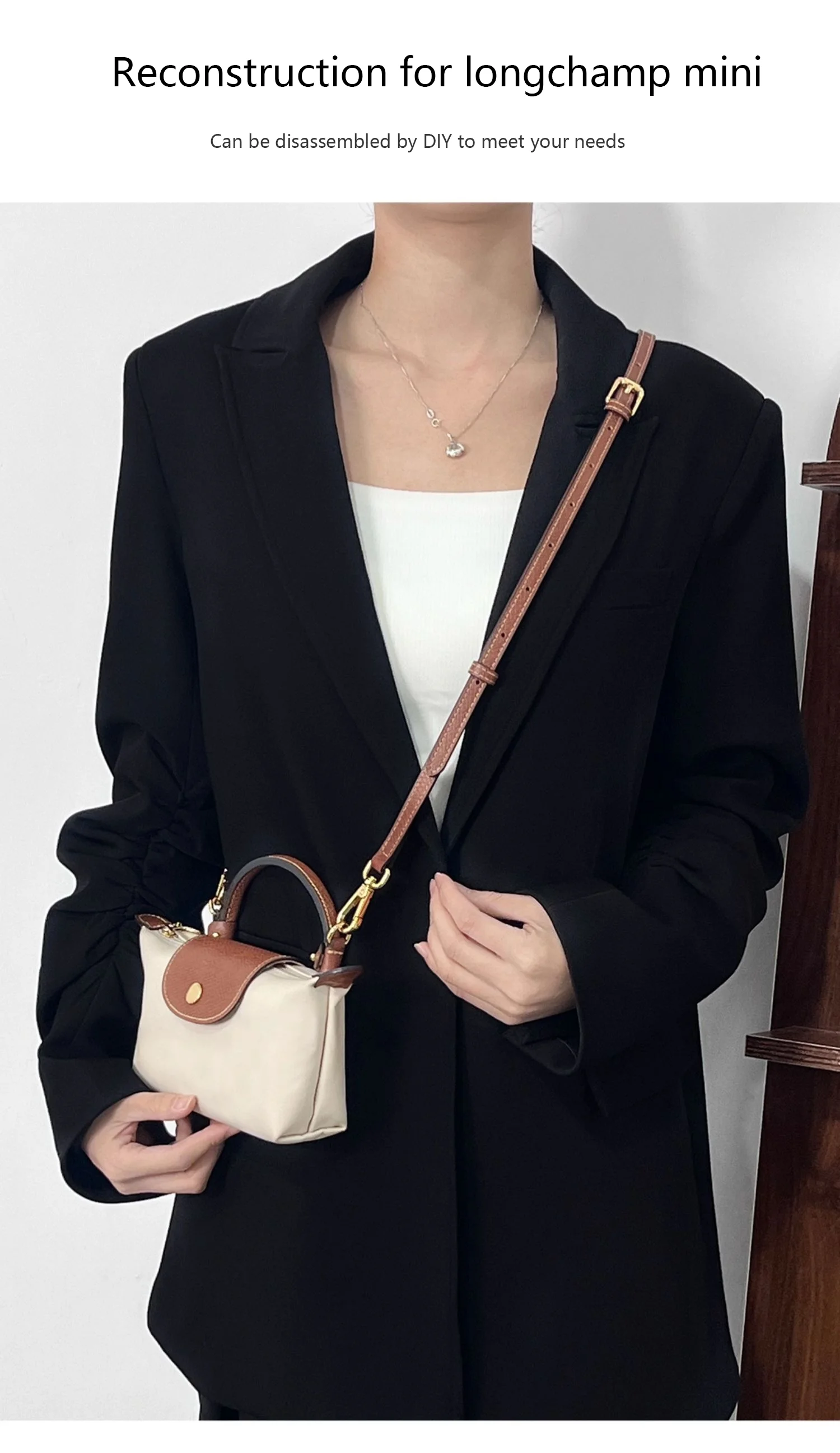 Shoulder Strap For Longchamp Mini Pouch Handbag Slung Bag Shoulder Strap Bag Belt Without Punching Modification Bag Accessories