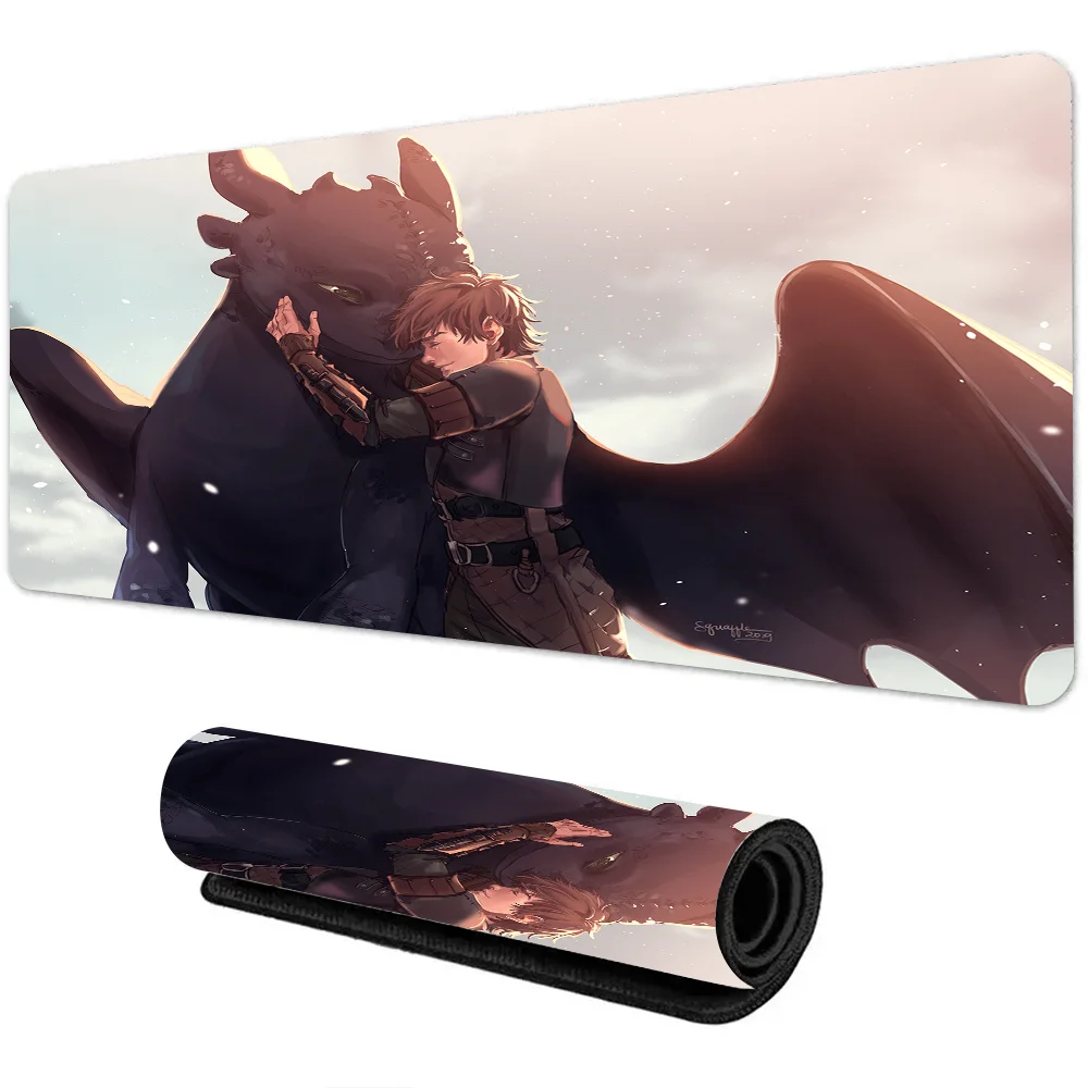 Toothless Fury Dragon 80x30cm XL Lockedge PC Gaming Mouse Pad Gamer Desk Mats Keyboard Pad Mause Pad Muismat