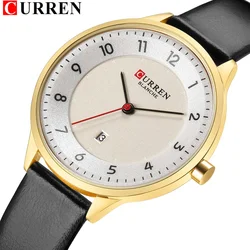 Curren 9035Leather Strap Women Watches Luxury Brand Simple Ultra Thin Gold Ladies Wrist Watches Waterproof Date Relogio Feminino