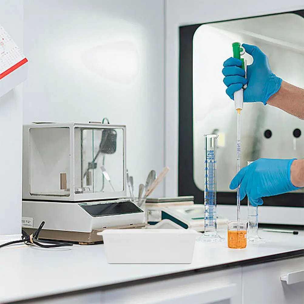 

Набор из 4 лабораторных пластиковых лотков для химических экспериментов, герметичные прямоугольные органайзеры для хранения, научные учебные принадлежности