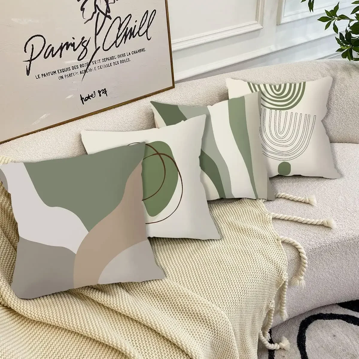 4 Piece  Linen cushion cover 45x 45, pillow cover sofa decoration, for sofa, living room, home decoration