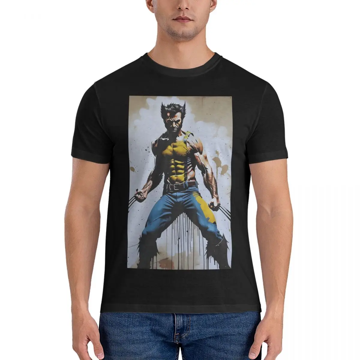 Funny The Best Mutant Man-Wolf Dress T-Shirts Men Round Neck Cotton T Shirts Deadpool And Wolverine Short Sleeve Tees Summer