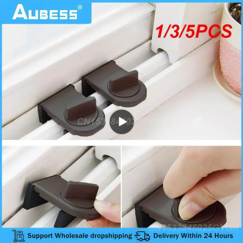1/3/5PCS Push Window Child Safety Lock Adjustable Security Door Anti-Theft Lock Direct Sales Window Limit Protection Lock