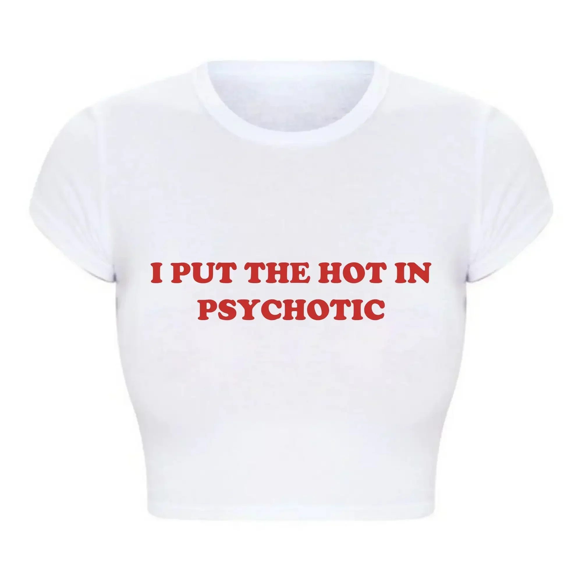 ملابس قوطية مضحكة للنساء ، تي شيرت للأطفال على الموضة الصيفية ، أضع الساخن في الكلية الذهانية ، ملابس النادي المثيرة ، Y2K ، s Grunge ، تي شيرتات