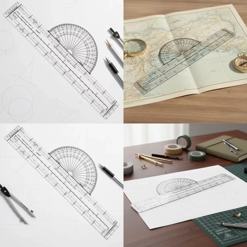 Neutral Fixed Plastic Protractor for Navigation Map Reading Sea Direction Measurement Customizable Logo 33.7cm