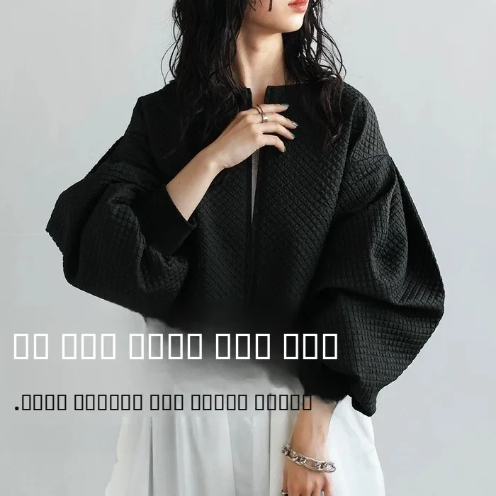 

ort Bubble Sve Casual Outerwear Women's Faion Design Loose Versatile Leisure Top Transoceanic Lotte Japanese Sle