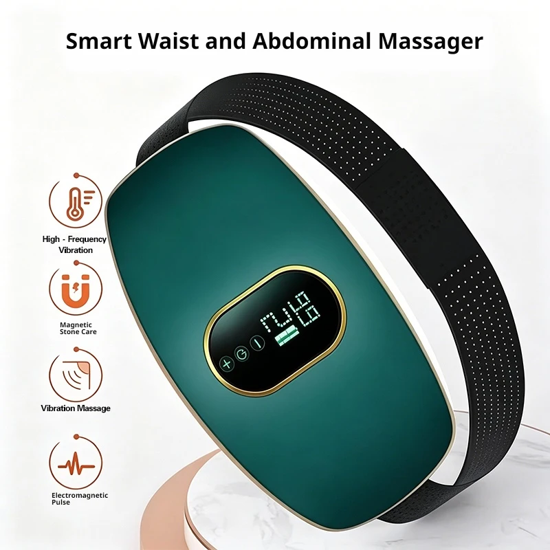 EMS Waist Abdominal Massage Belt High-Frequency Vibration Massager for Body Toning Belly Back and Leg Muscle Relaxation