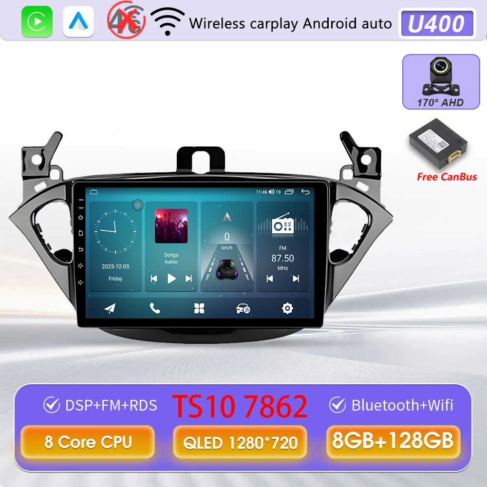 Carplay 2 Din Android 16 autoradio audio multimedia voor Opel Corsa E 2014 2015 - 2019 GPS navigatie autostereo monitor BT WIFI