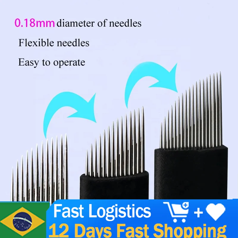 

100pcs Laminas Microblading 18U Blades 0.18mm Semi-permanent Makeup Nano Tebori Needles For Manual Eyebrow Lips Embroidery Pen